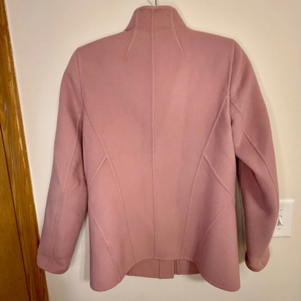Linda Allard‎ Ellen Tracy Coat Petite 4 Blush Pink Button Front 100% Wool Jacket